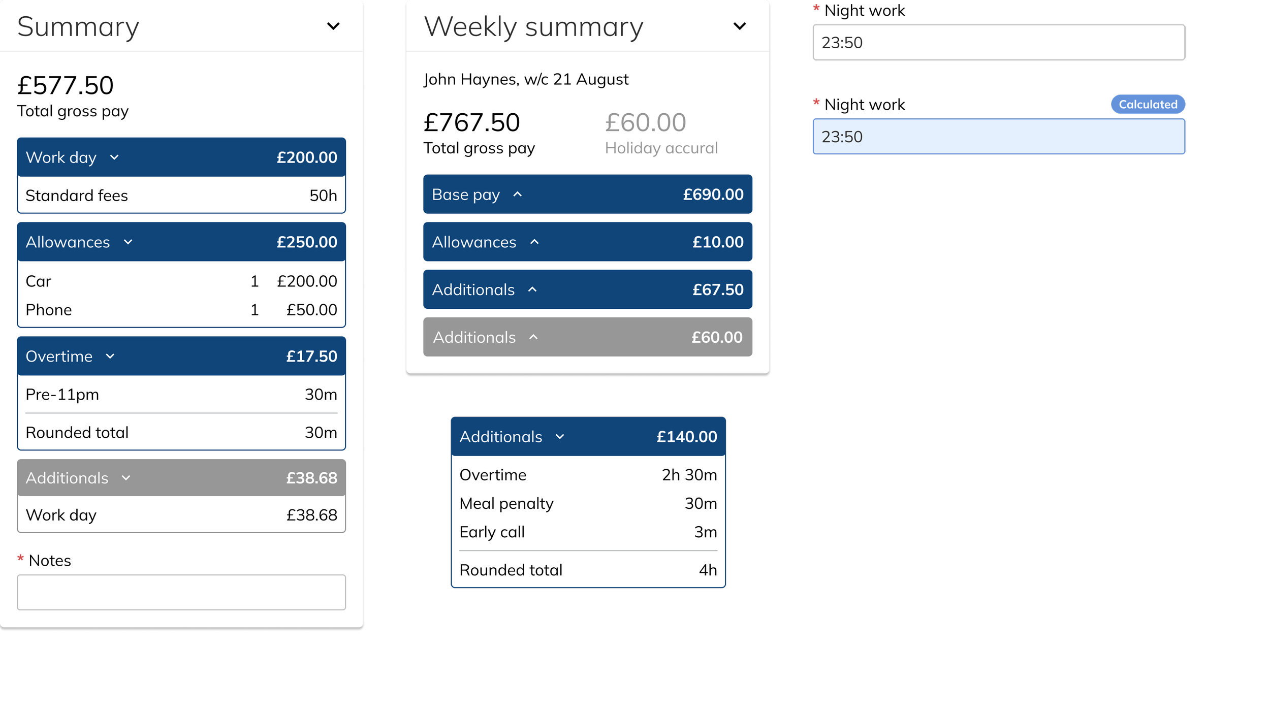 Real-time gross pay calculation shown on timesheet
